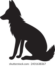 Fox Silhouette Vector Illustration White Background