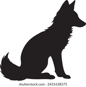 Fox Silhouette Vector Illustration White Background
