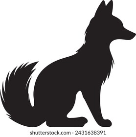 Fox Silhouette Vector Illustration White Background