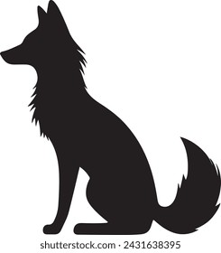 Fox Silhouette Vector Illustration White Background