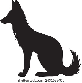 Fox Silhouette Vector Illustration White Background