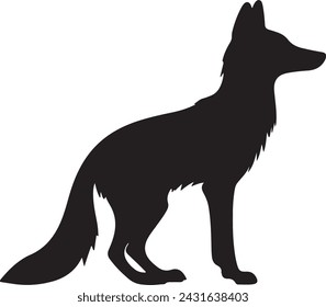 Fox Silhouette Vector Illustration White Background