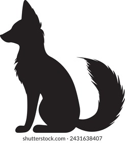 Fox Silhouette Vector Illustration White Background