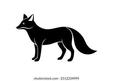 Fox Silhouette Vector Illustration - Wildlife Animal Clipart