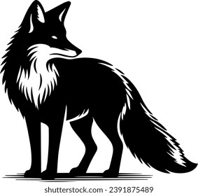 Fox Silhouette, Fox Vector Isolated On White Background Illustration