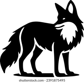 Fox Silhouette, Fox Vector Isolated On White Background Illustration