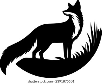 Fox Silhouette, Fox Vector Isolated On White Background Illustration