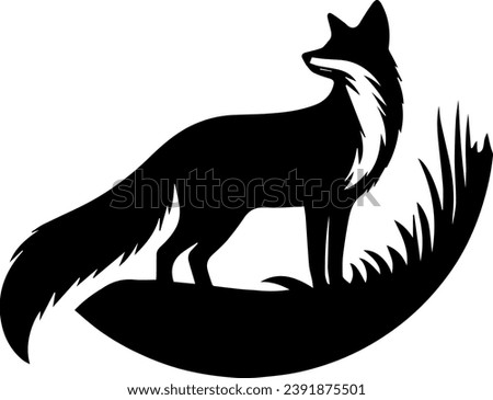 Fox Silhouette, Fox Vector Isolated On White Background Illustration