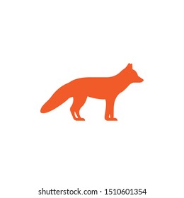 Fox silhouette vector on a white background
