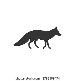 Fox silhouette vector on a white background