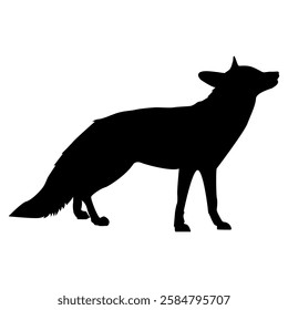 Fox Silhouette. Fox silhouette vector on a white background