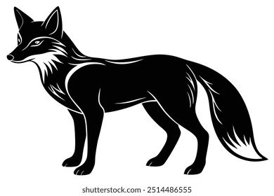 Fox silhouette vector .This is editable and printable vector eps file