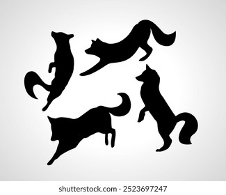 Fox Silhouette Vectors and Illustrations