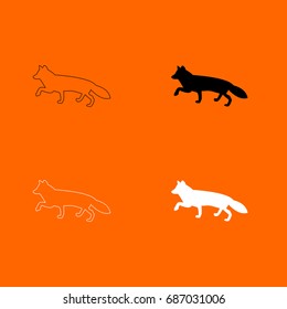 Fox of silhouettes icon .