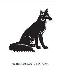 Fox silhouettes vector illustration. with fully editable.