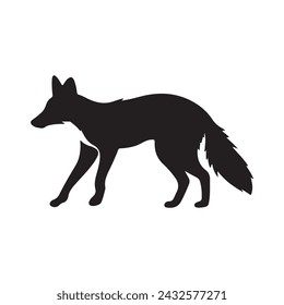 Fox silhouettes vector illustration. with fully editable.