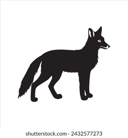 Fox silhouettes vector illustration. with fully editable.