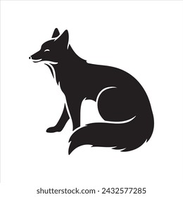 Fox silhouettes vector illustration. with fully editable.