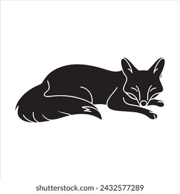 Fox silhouettes vector illustration. with fully editable.