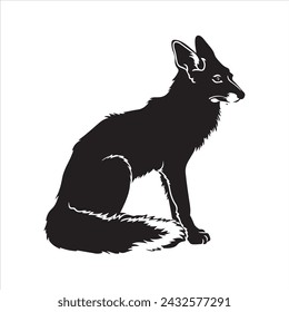 Fox silhouettes vector illustration. with fully editable.