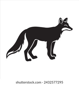 Fox silhouettes vector illustration. with fully editable.