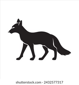 Fox silhouettes vector illustration. with fully editable.