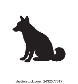 Fox silhouettes vector illustration. with fully editable.