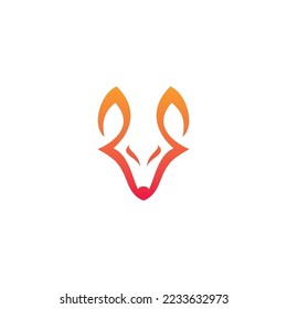 Logo simple de Fox. Zorro Icono. Fondo Fox