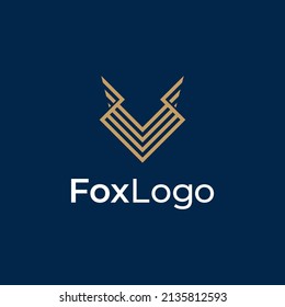 logotipo de línea de contorno simple de zorro