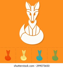 Fox. Single Flat Autumn Icon. Simple and Minimalistic Style. Vector