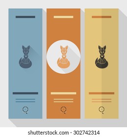 Fox. Single Flat Autumn Icon. Simple and Minimalistic Style. Vector