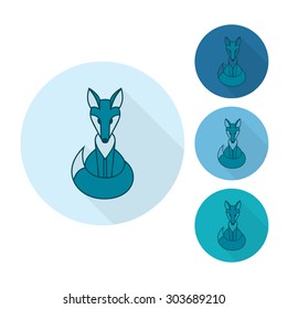 Fox. Single Flat Autumn Icon. Simple and Minimalistic Style. Vector