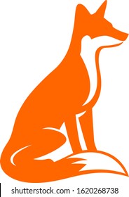 Fox sit abstract suitable for logos, icons, print and more