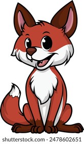 Fox sitting down vector illustration