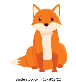 Fox sitting icon. Cartoon of fox sitting vector icon for web design isolated on white background