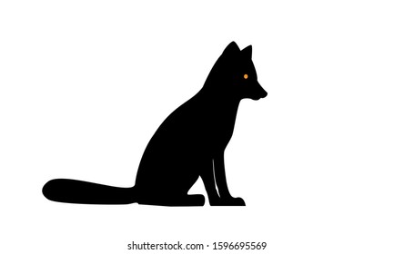 The fox is sitting for a logo or icon