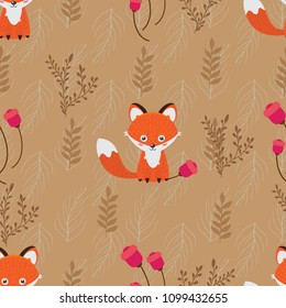 Fox sitting on the field.