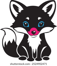 Fox sitting vector icon for multipurpose use