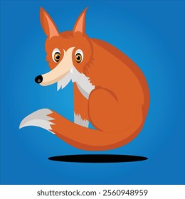 fox sitting vector illustration design clean and unique latest 2024