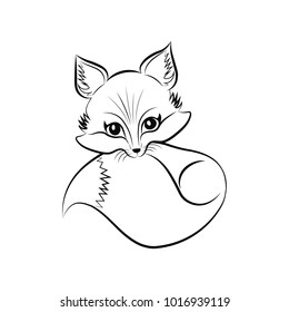 Fox sketch. Vector illustration.