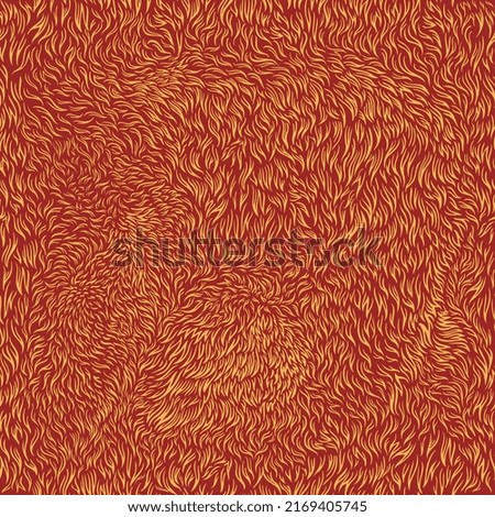 Fox skin. Seamless wallpaper. Editable hand drawn illustration. Vector vintage engraving. 8 EPS