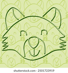 fox smiling face brush stroke animal cartoon stencil  abstract seamless geometric graphic watercolor pastel artwork deoration vector ethnic simple template wallpaper print fabric pattern doodle batik 