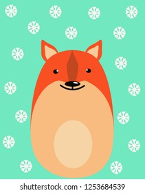 fox, fox with snowflakes, orange fox