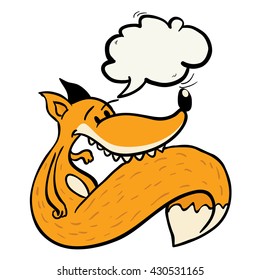 fox with speech bubble cartoon