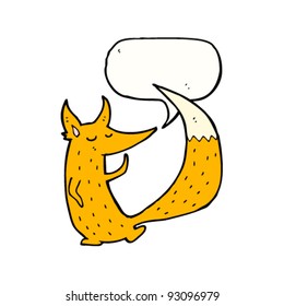 fox with speech bubble cartoon