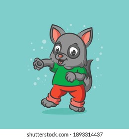 The fox with the sport costume is doing the sporting of illustration