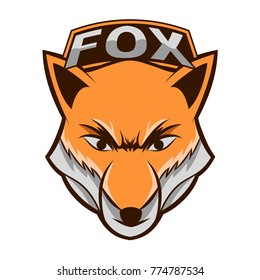 Fox Sport Team Logo With Text on the Top Isolated