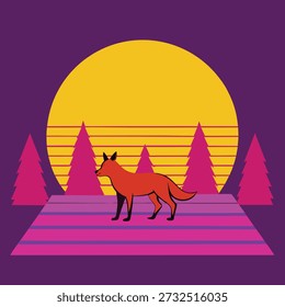 A fox standing in