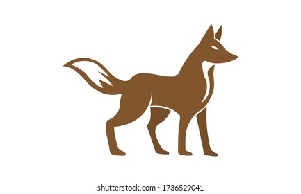 Fuchs stehen und schauen, Fuchs-Vektor für Logo-Design-Illustration auf weißem Hintergrund