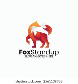 Fox Standup Gradient Colorful Logo